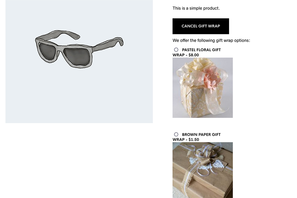 when you click add wrap button, modal opens or slideToggle drops down
